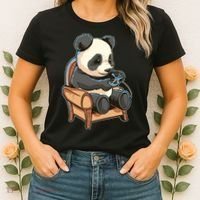 Panda Playing Videogames Women's T-Shirt thumb 2