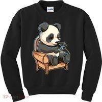 Panda Playing Videogames Kids Sweatshirt thumb 0