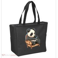 Panda Playing Videogames Tote Bag thumb 2