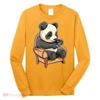 Panda Playing Videogames Long Sleeve Shirt thumb 0