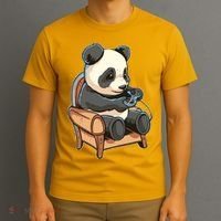 Panda Playing Videogames T-Shirt thumb 3