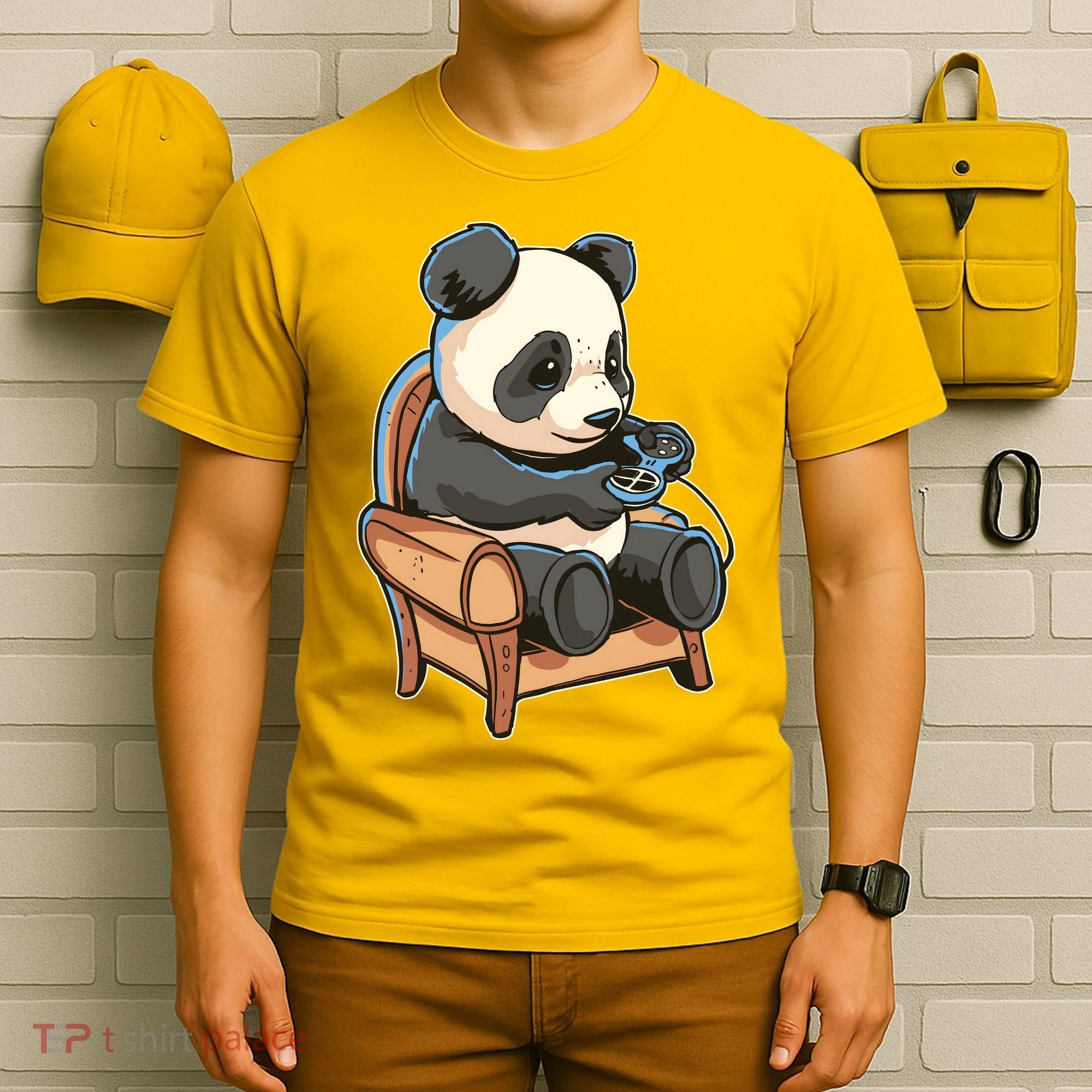 Panda Playing Videogames T-Shirt
