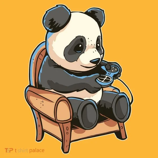 Panda Playing Videogames Polo
