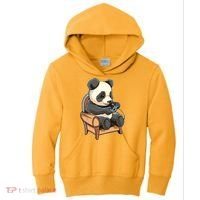 Panda Playing Videogames Kids Hoodie thumb 0