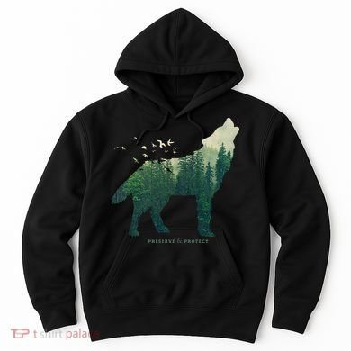Preserve & Protect Vintage National Park Wolf Gift Hoodie