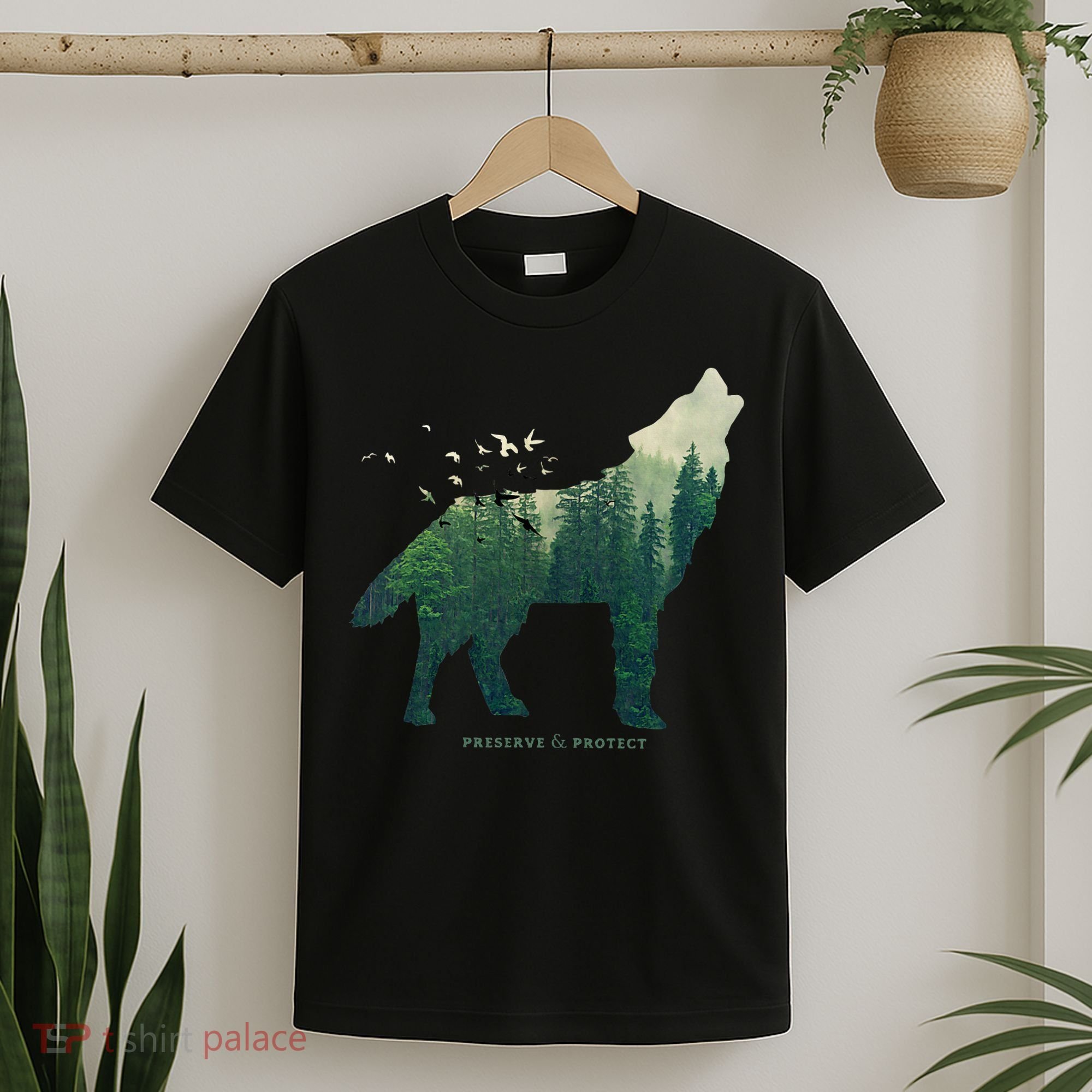 Preserve & Protect Vintage National Park Wolf Gift T-Shirt