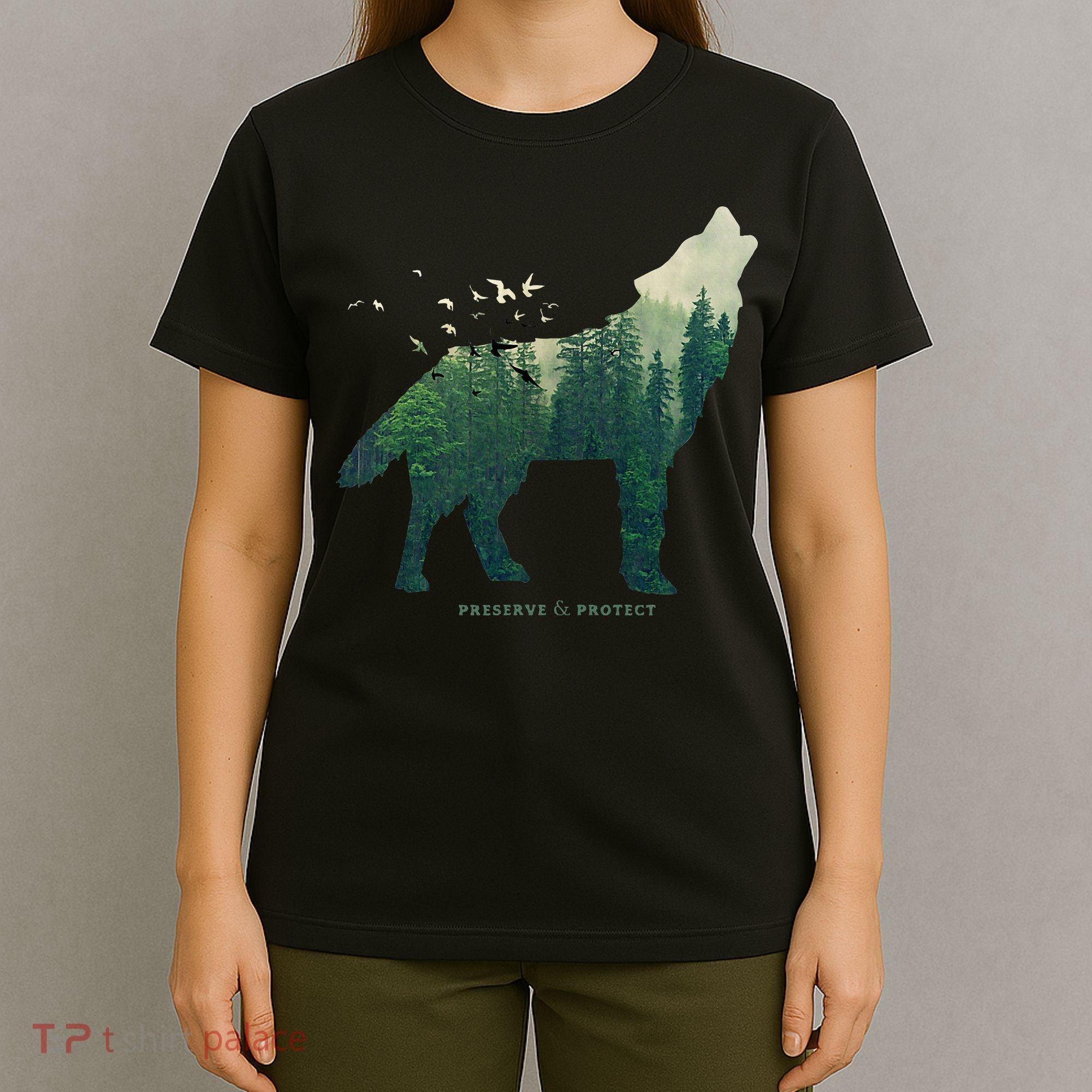 Preserve & Protect Vintage National Park Wolf Gift T-Shirt