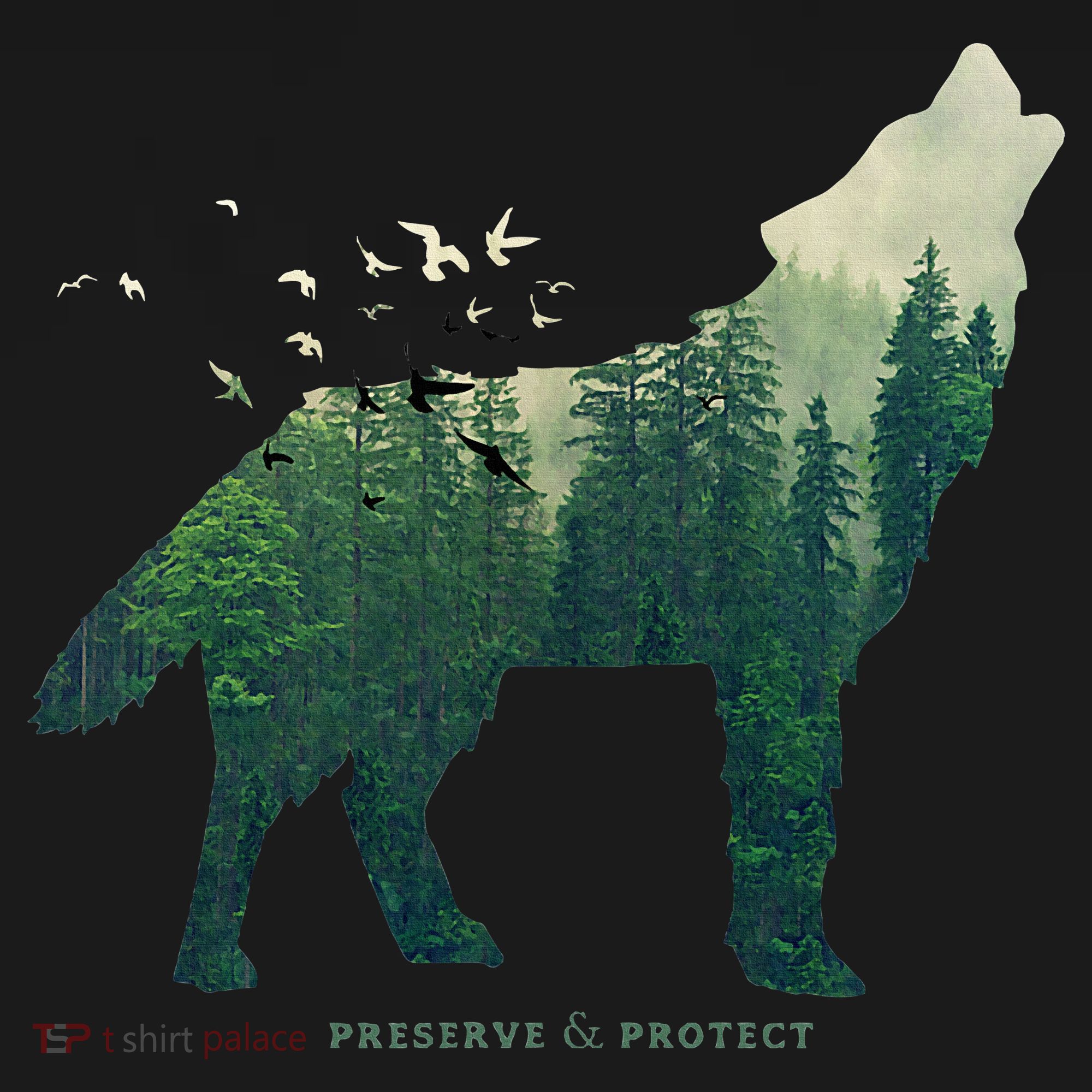 Preserve & Protect Vintage National Park Wolf Gift T-Shirt