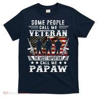 Proud Papaw Veteran American Flag Gifts VeteranS Day T-Shirt thumb 0