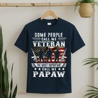Proud Papaw Veteran American Flag Gifts VeteranS Day T-Shirt thumb 2