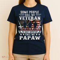 Proud Papaw Veteran American Flag Gifts VeteranS Day T-Shirt thumb 4