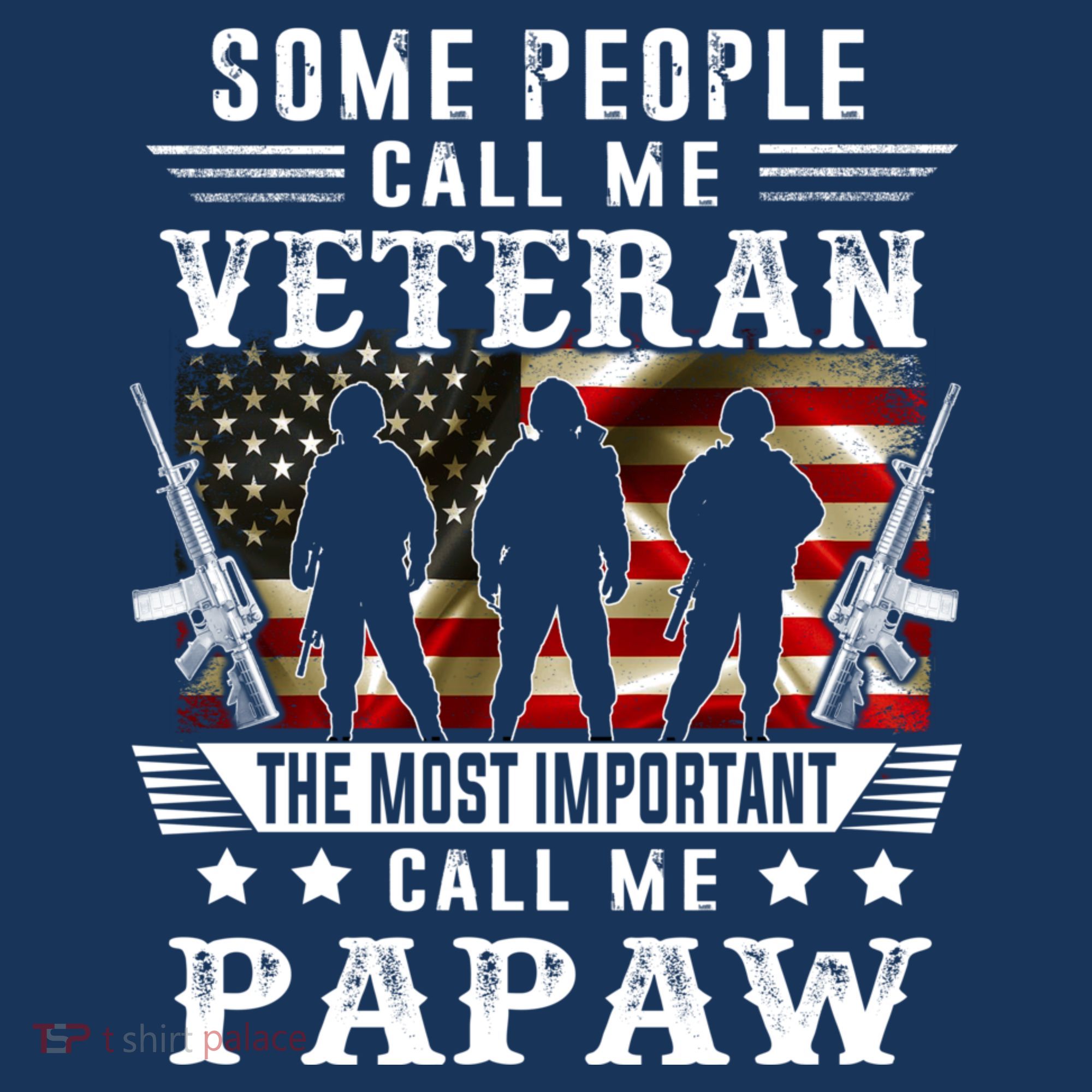 Proud Papaw Veteran American Flag Gifts VeteranS Day T-Shirt