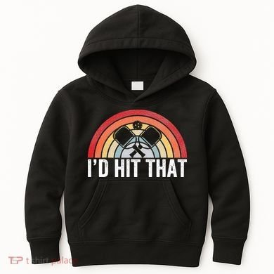 Pickleball Player Vintage I'd Hit That Retro Gift Kids Hoodie