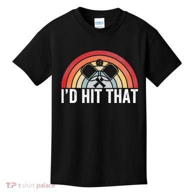 Pickleball Player Vintage I'd Hit That Retro Gift Kids T-Shirt