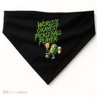Pickle Player World's Okayest Pickleball  USA-Made Doggie Bandana thumb 0