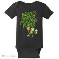Pickle Player World's Okayest Pickleball  Baby Bodysuit thumb 0