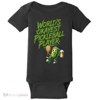 Pickle Player World's Okayest Pickleball  Baby Bodysuit thumb 0