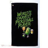 Pickle Player World's Okayest Pickleball  Golf Towel thumb 0