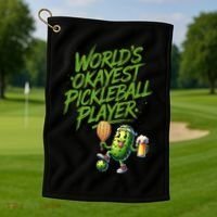 Pickle Player World's Okayest Pickleball  Golf Towel thumb 1