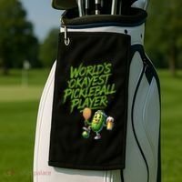Pickle Player World's Okayest Pickleball  Golf Towel thumb 2