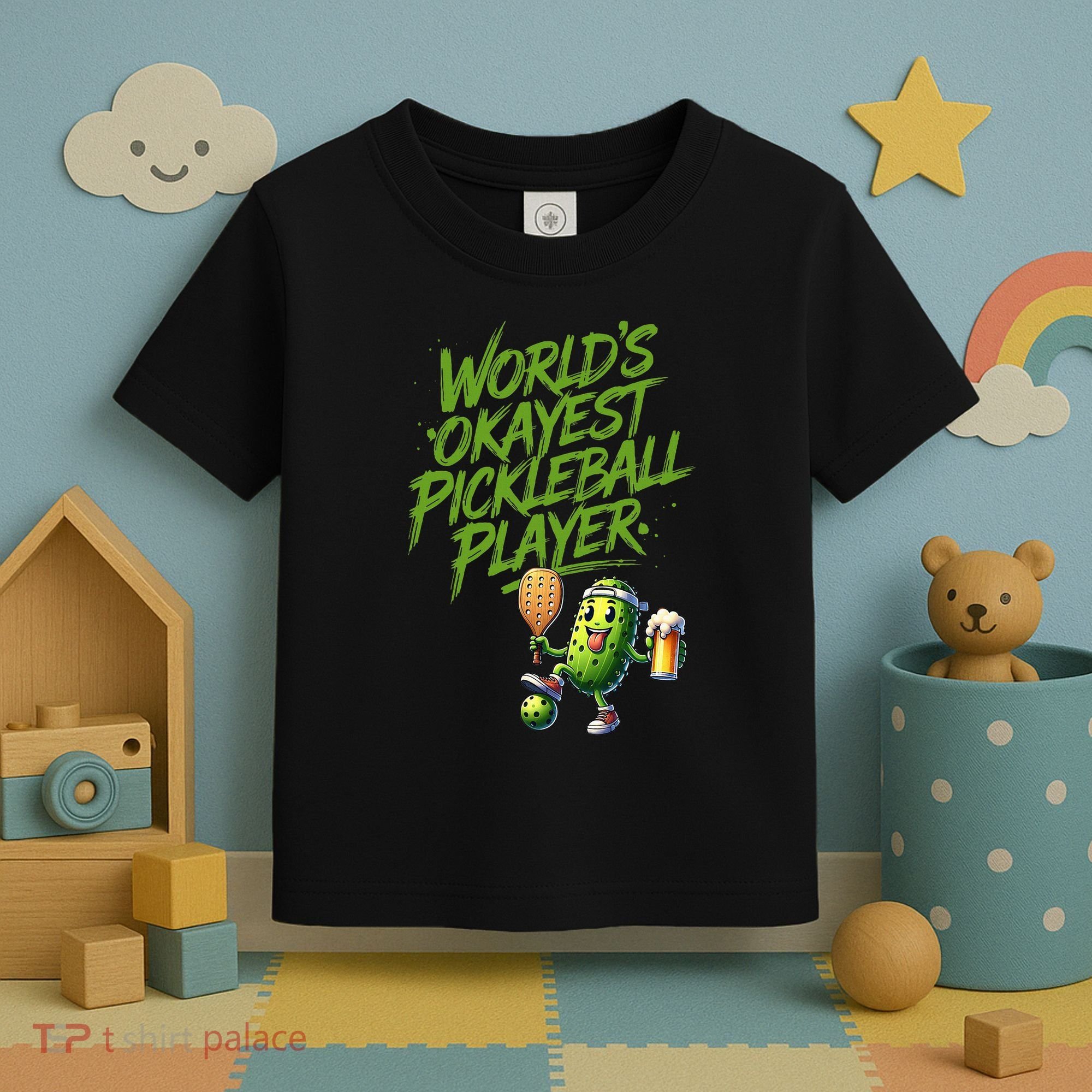 Pickle Player World's Okayest Pickleball  Toddler T-Shirt