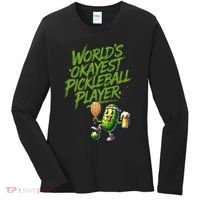 Pickle Player World's Okayest Pickleball  Women's Long Sleeve Shirt thumb 0