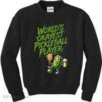 Pickle Player World's Okayest Pickleball  Kids Sweatshirt thumb 0
