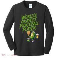 Pickle Player World's Okayest Pickleball  Kids Long Sleeve Shirt thumb 0