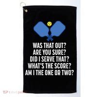 Pickleball Questions 1 Or 2 Who Served Funny Pickleball Golf Towel thumb 0