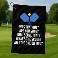 Pickleball Questions 1 Or 2 Who Served Funny Pickleball Golf Towel thumb 1