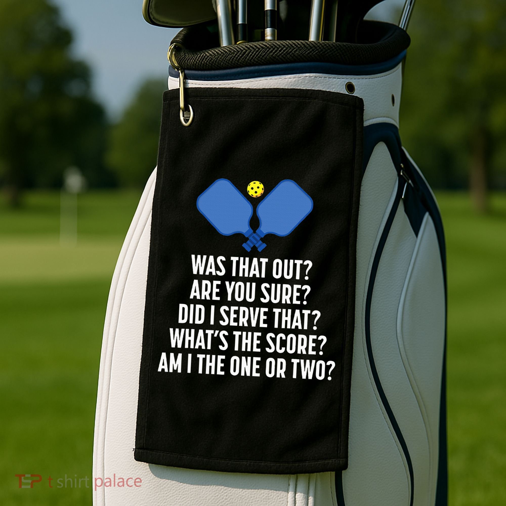 Pickleball Questions 1 Or 2 Who Served Funny Pickleball Golf Towel