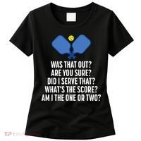 Pickleball Questions 1 Or 2 Who Served Funny Pickleball Women's T-Shirt thumb 0