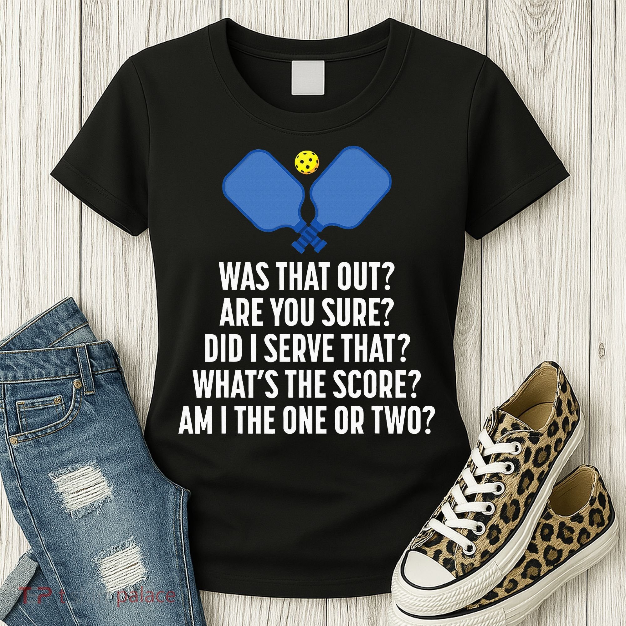 Pickleball Questions 1 Or 2 Who Served Funny Pickleball Women's T-Shirt