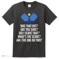 Pickleball Questions 1 Or 2 Who Served Funny Pickleball T-Shirt thumb 0