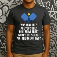 Pickleball Questions 1 Or 2 Who Served Funny Pickleball T-Shirt thumb 3