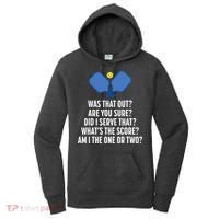 Pickleball Questions 1 Or 2 Who Served Funny Pickleball Women's Hoodie thumb 0