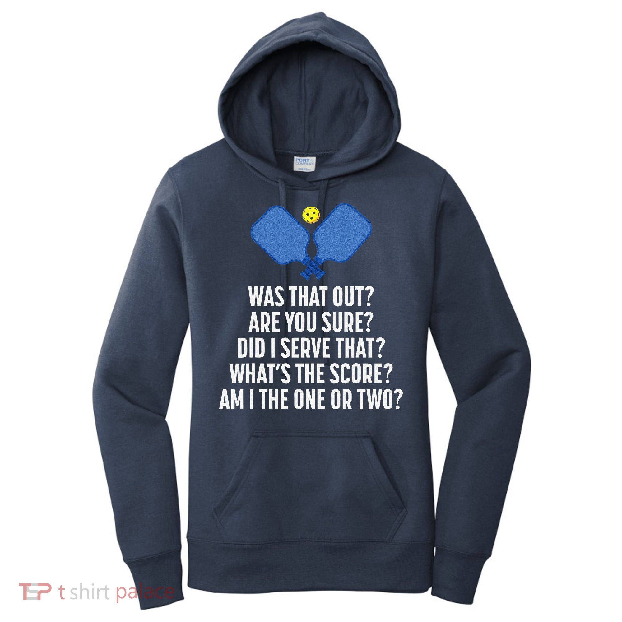 Pickleball Questions 1 Or 2 Who Served Funny Pickleball Women's Hoodie