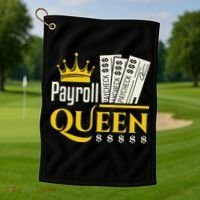 Payroll Queen Accounting Accountant Clerk Manager Golf Towel thumb 1