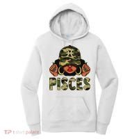 Pisces Queen Black Woman With Cap Camo Afro Girl Zodiac Women's Hoodie thumb 0