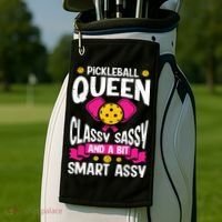 Pickleball Queen Classy Sassy And A Bit Smart Assy Golf Towel thumb 2