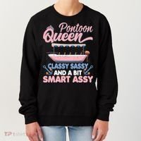 Pontoon Queen Gift For Pontoon Boating Mom Lover Cute Gift Women's Sweatshirt thumb 0