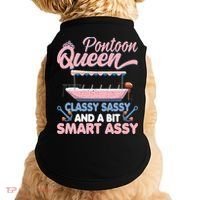 Pontoon Queen Gift For Pontoon Boating Mom Lover Cute Gift Doggie Tank thumb 0