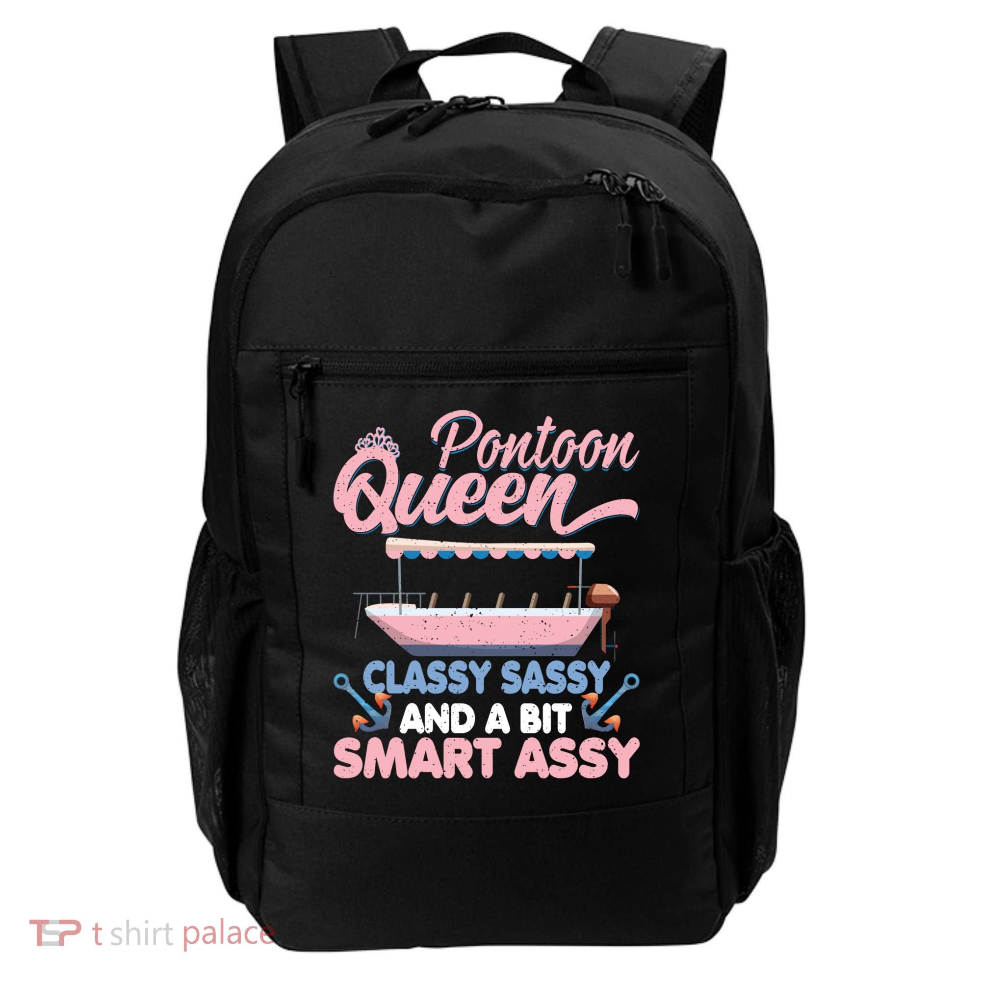 Pontoon Queen Gift For Pontoon Boating Mom Lover Cute Gift Backpack