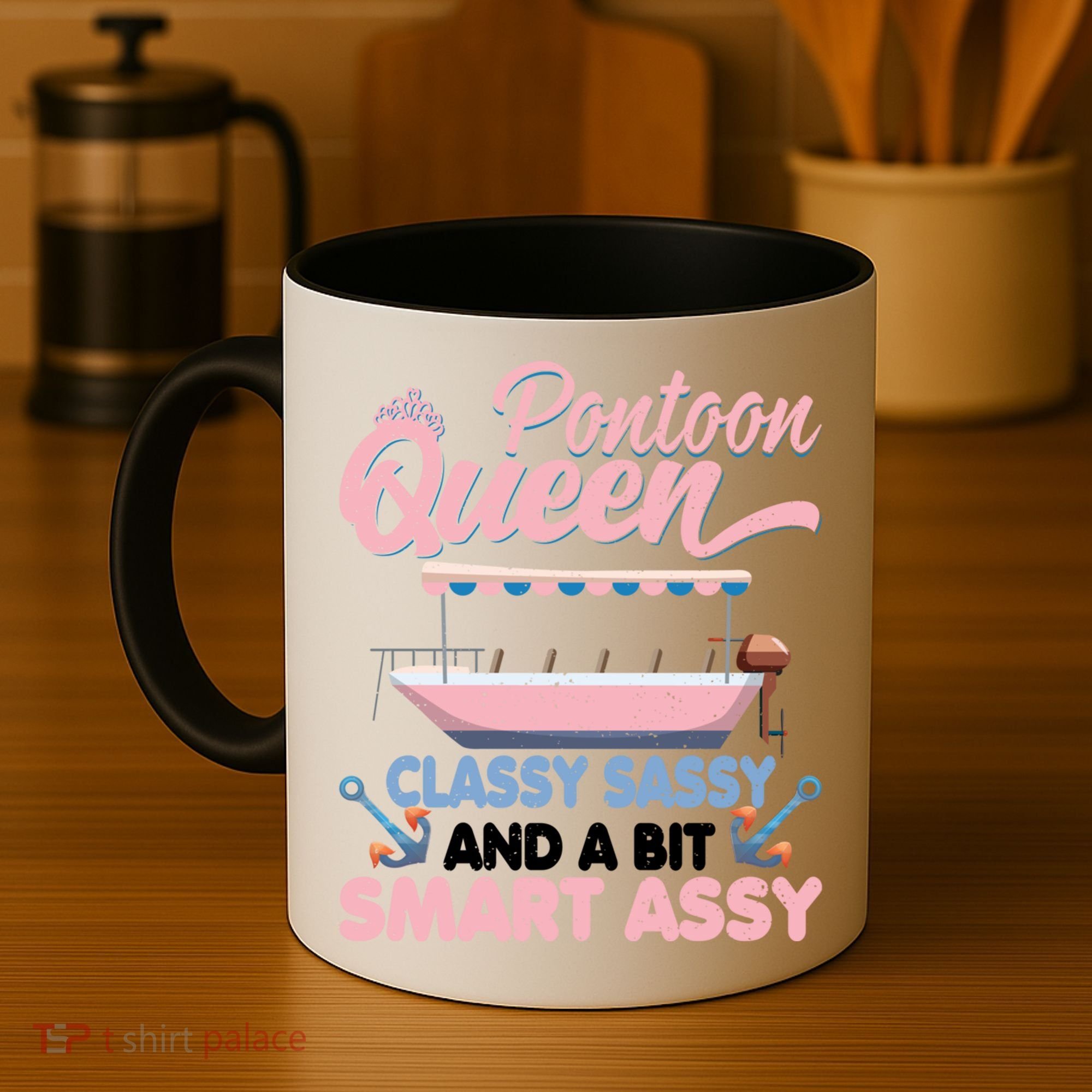 Pontoon Queen Gift For Pontoon Boating Mom Lover Cute Gift Coffee Mug