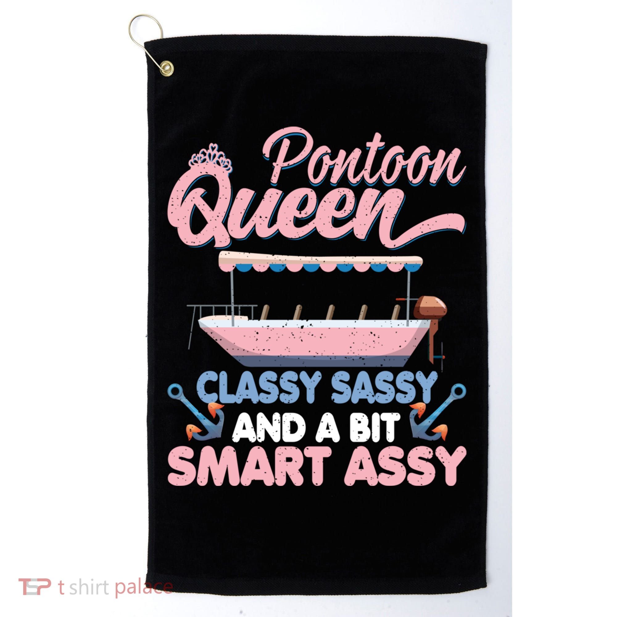 Pontoon Queen Gift For Pontoon Boating Mom Lover Cute Gift Golf Towel