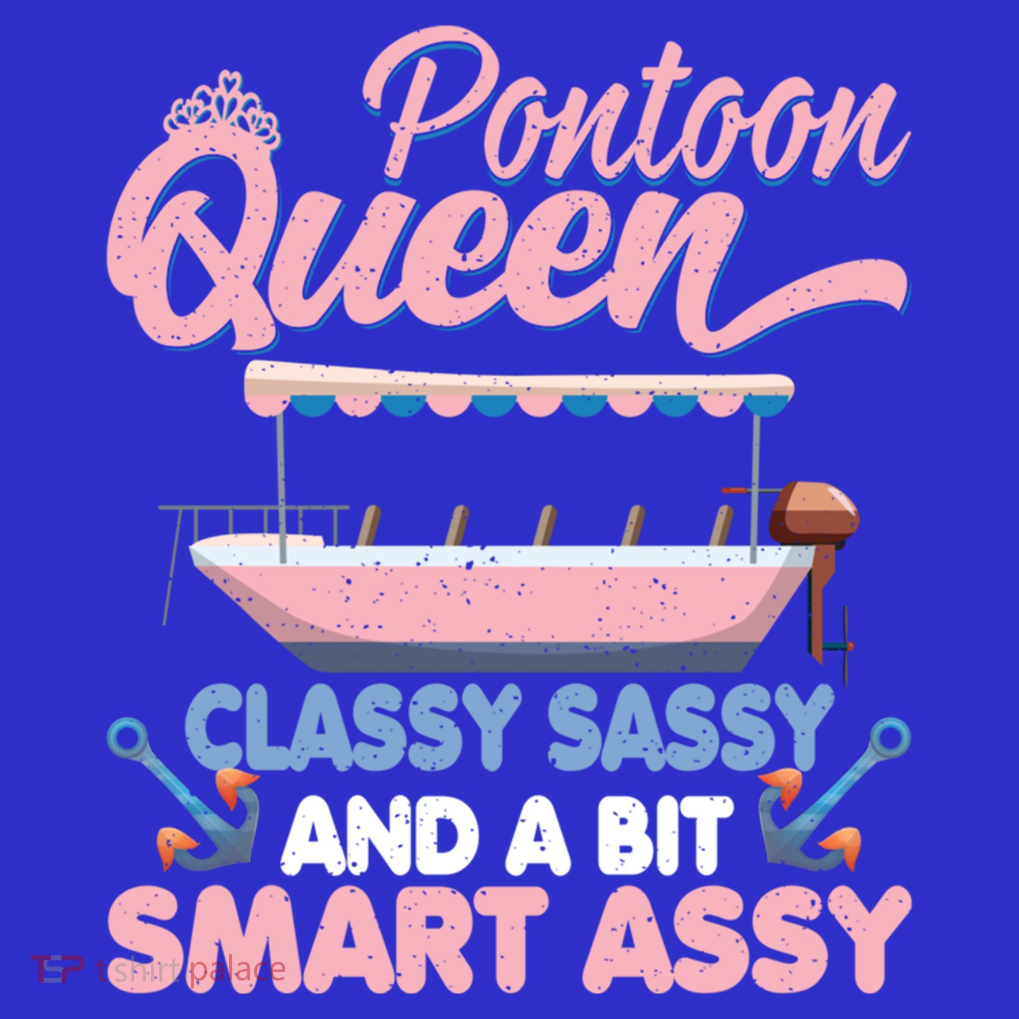 Pontoon Queen Gift For Pontoon Boating Mom Lover Cute Gift T-Shirt