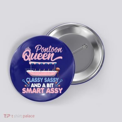 Pontoon Queen Gift For Pontoon Boating Mom Lover Cute Gift Button