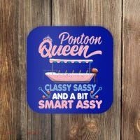 Pontoon Queen Gift For Pontoon Boating Mom Lover Cute Gift Coaster thumb 0