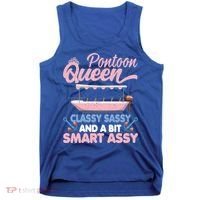 Pontoon Queen Gift For Pontoon Boating Mom Lover Cute Gift Tank Top thumb 0
