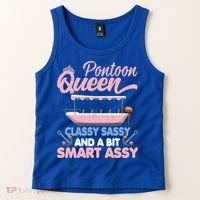 Pontoon Queen Gift For Pontoon Boating Mom Lover Cute Gift Tank Top thumb 2